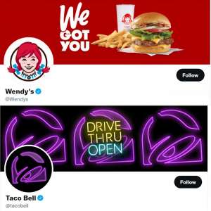 Wendy's and Taco Bell's Facebook pages