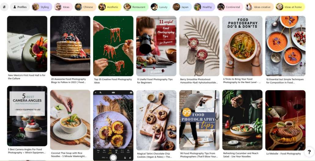 Pinterest is a great place to get inspired! Get food styling tips, food recipe ideas, awesome meals, etc.