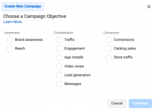 Facebook Ads Campaign Objectives